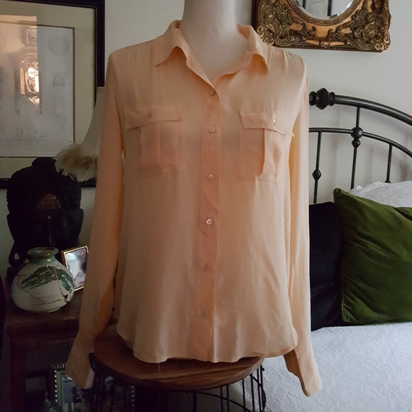 J. Crew Tops - J. Crew Apricot Silk Blouse